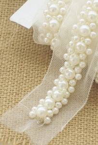 Ruban en macramé avec perles de perles d'ivoire pour bretelles de robe de bal - Product Image 3