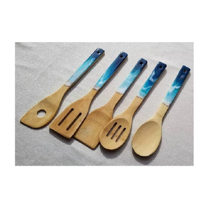 Eco-Friendly <b>wood</b> and resin <b>Salad</b> Spoon <b>Servers</b> Unique Natural Creations Made From India handicrafts - Product Image 6