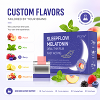 Melatonine Pêche à Action Rapide – Bandes Orales en Film Mince pour le Soutien du Sommeil – 30 Films Individuels – Ingrédients et Saveurs Personnalisés