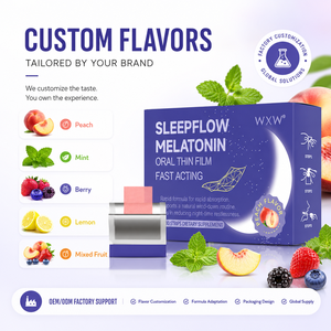 Tiras Orales de Melatonina Peach de Acción Rápida <span class=keywords><strong>para</strong></span> el Sueño, 30 Películas Individualmente Envueltas, Ingredientes y Sabor Personalizados - Product Image 4