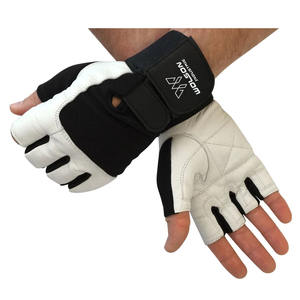 Guantes de levantamiento de pesas Protección completa de La Palma, guantes de entrenamiento para gimnasio Guantes de Ciclismo de medio dedo personalizados con relleno de gel Unisex. - Product Image 2