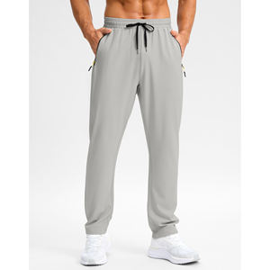 Pantalon décontracté de jogging moyen pour hommes avec cordon élastique 100% coton tricoté anti-boulochage en laine polaire poches d'automne Service OEM - Product Image 3