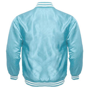 Chaqueta de bombardero de moda para hombre 100% Nylon Satin Winter Varsity Baseball Windbreaker con cuello Letterman Satin Button College Wear - Product Image 2