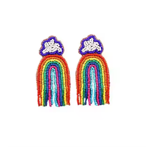 Pendientes de Navidad con bordado de cuentas con estilo hecho a mano de Papá Noel, joyería navideña, pendientes artesanales festivos, abalorios, se aceptan personalizados - Product Image 6