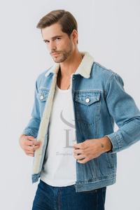 Nueva llegada de la chaqueta de mezclilla de algodón de los hombres de moda personalizado al por mayor Jeans abrigo de invierno de punto OEM con servicio de nuevo invierno de punto - Product Image 2