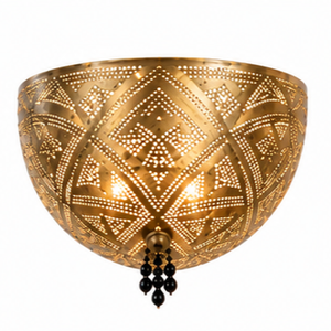 Lámpara de pared marroquí hecha a mano, globo de latón perforado, lámpara con diseño geométrico de estrellas, luz decorativa hueca. - Product Image 6