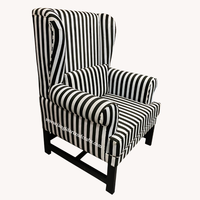 Chaise de loisirs de salon meubles de salon chaise de luxe à dossier haut fauteuil à dossier arrière tissu chaises d'appoint à rayures Inde