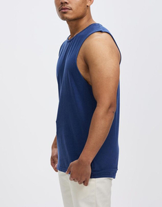 Custom Logo Men's Fitness Workout Loose Fit Bodybuilding <b>Vest</b> Gym <b>Stringer</b> Cotton Tank Top sleeveless t shirts singlets gym wear - Product Image 2