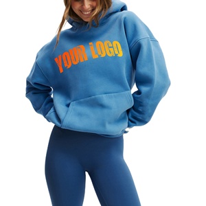 Venta al por mayor Fabricación Mujeres Sudadera con capucha de gran tamaño 100% Material de algodón Ligero Transpirable Impresión de logotipo personalizado - Product Image 1