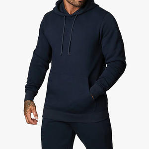 2025 Trend <b>Men's</b> Custom <b>Navy</b> Cotton <b>Fleece</b> Tracksuit Set Drawstring Hoodies & Jogger Pants Gym Wear Custom OEM Services - Product Image 2