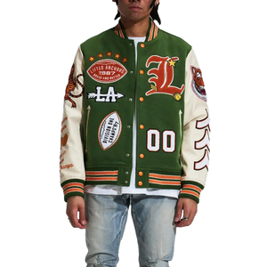 Chaqueta Varsity Letterman Urbana para Hombre 2025, Personalizada, con Frente Alto, Mangas Largas, Ropa Urbana de Invierno, Secado Rápido, Transpirable - Product Image 1