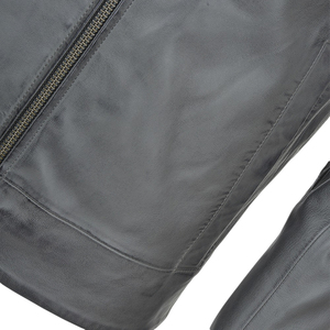 Vestes en cuir décontractées pour hommes d'automne avec logo frontal GW-526 Vêtements de marque OEM Denim tricoté Toile Veste de motard pour hommes - Product Image 4