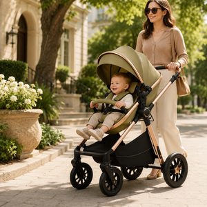 Système de voyage pour bébé 3 en 1 OEM avec <span class=keywords><strong>nacelle</strong></span>, siège auto pour nourrisson, poussette de luxe pliable pour la vente en gros - Product Image 3