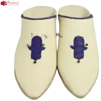 Babouches marocaines de haute qualité, blanches, pour femmes, fabriquées à la main, en cuir véritable, antidérapantes, tendance, légères et confortables