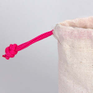 Fuchsia <b>Drawstring</b> Cotton <b>Pouch</b> 4 W X 5 H Screen Printing for Packaging Jewelry Food Gifts with Custom Logo Option - Product Image 5