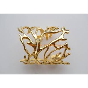 Rond de serviette classique maison décoration de Table vaisselle de dîner miroir poli gaufré conception argent et or poli serviette en métal - Product Image 5