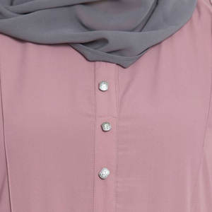 High Quality Islamic Women's Abaya Custom Fabric Polyester Breathable Long Sleeve <b>Ankle</b> Length Plus Size Ramadan Eid - Product Image 5