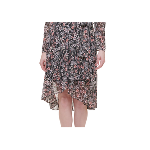 Robe midi noire en mousseline métallisée pour femme Tommy Hilfiger - Taille 6, avec décoration drapée translucide pour invitées de mariage spéciales - Product Image 6