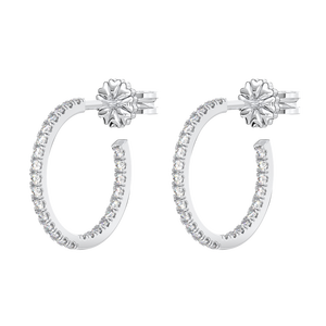 Custom High Quality Fashion Cubic Zirconia Round Hoop <b>Earrings</b> Gold <b>Silver</b> Plated <b>Pearl</b> Rhodium Plated for Women's Parties Gift - Product Image 5