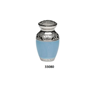 Urna para adultos de cremación de recuerdo pequeño de hoja de plata grabada de alta calidad para cenizas con bolsa de terciopelo gratis - Product Image 4