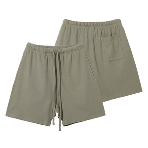 ¡Novedad de 2025! Pantalones cortos teñidos lisos con cintura elástica de lona de secado rápido personalizados al por mayor para hombre de gimnasio informal pesado de verano de alta calidad para hombre - Product Image 5