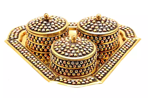 Plateau de service en incrustation d'os floral en bois naturel fabriqué à la main de qualité supérieure classique pour les restaurants à domicile et les hôtels de l'Inde - Product Image 6