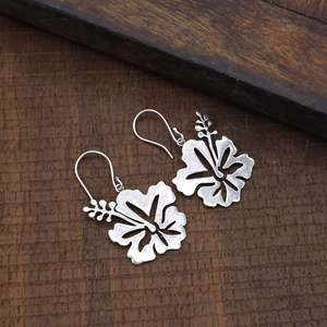 Pendientes de Diseño Bohemio con Flores, Pendientes Tribales de Latón para Mujer, Chapados en Plata, con Flores Colgantes, para Venta al por Mayor/OEM/ODM - Product Image 4