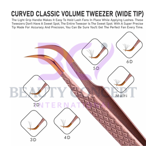 Pince à épiler durable et antistatique pour extension de cils incurvés Pince à épiler facile à saisir pour artistes en acier inoxydable Pince à épiler greffée pour salon Pointe de volume - Product Image 2