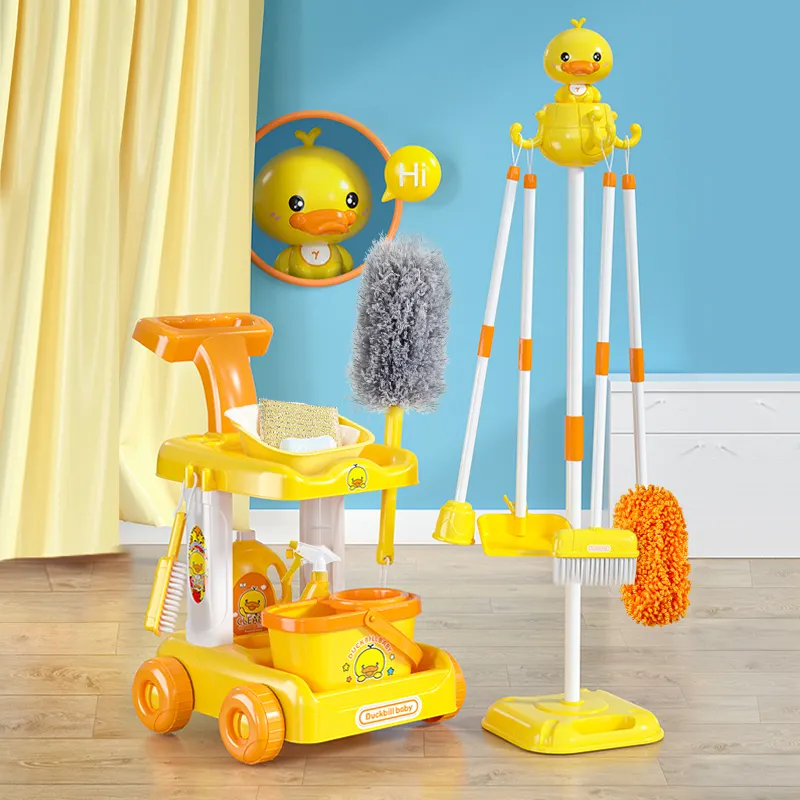 Yeni simüle oyun evi temizlik oyuncaklar zemin süpürme bebek yürüyor çocuk oyunları oyuncaklar yeni varış çocuk temizleme aracı seti