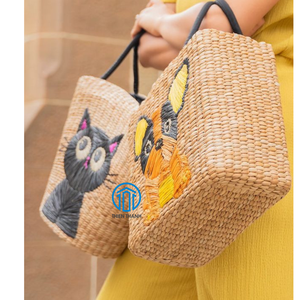 น่ารักปักผักตบชวารูปแบบใบหน้าสัตว์ผู้หญิงกระเป๋าถือแฟชั่นอุปกรณ์เสริมกระเป๋าสตรี - Product Image 3