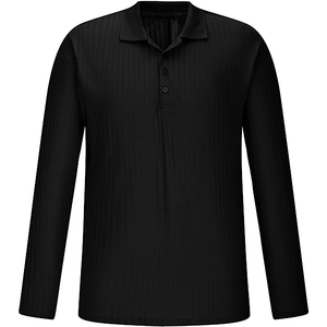 100% Cotton Top Casual Men's Plus Size Cheap Custom Long Sleeves Hip Hop Oversized New Fashion <b>Design</b> Polo Neck T-Shirt - Product Image 1