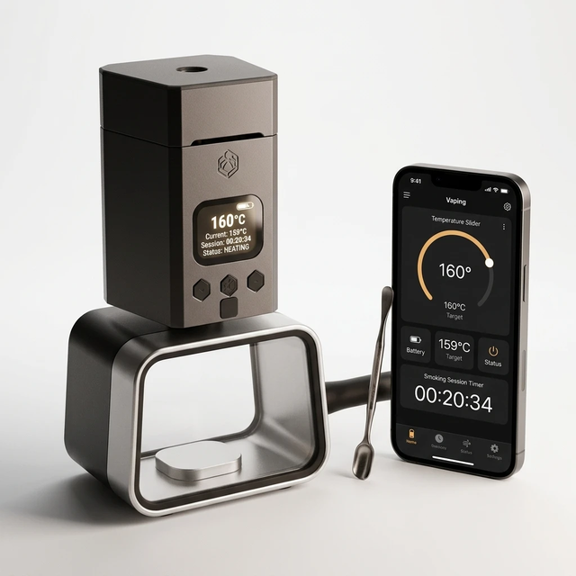 Smart Bluetooth 5.3 Electric Hookah Head, App Control (Set Temp & Time), 45W PD Fast Charge Electronic Hookah with 3H Smoking