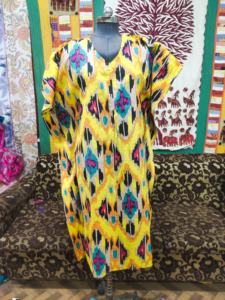 Pur coton longue robe caftan indien Ikat imprimé maillots de bain Bikini couvrir Floral vêtements d'été vêtements de fête pour les femmes - Product Image 4