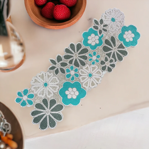 Elegante camino de mesa con cuentas hecho a mano con cuentas de vidrio para decoración rústica de bodas o eventos 2025 disponible en pedidos a granel - Product Image 2