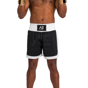 KATBROS – short de boxe pour hommes, noir et blanc, taille élastique, respirant, vêtements d'arts martiaux, coupe régulière, taille adulte - Product Image 5
