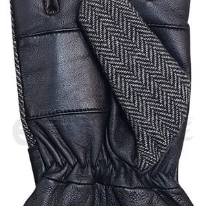 Tweed Wool Winter <b>Gloves</b> Premium <b>Leather</b> Extreme Cold Weather OEM Wholesale Manufacturer <b>Black</b> <b>Mens</b> Winter <b>Gloves</b> - Product Image 5