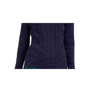 Maglione Casual da Donna Charter Club con Collo Gioiello, Motivo Texturizzato e Decorato, Maniche Lunghe, Blu, Taglia Media per la Stagione Autunnale - Product Image 3
