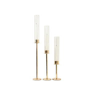 Decoración de boda de lujo chapado en oro 8 6 brazos candelabros con tubos de acrílico disponibles en gran oferta - Product Image 4