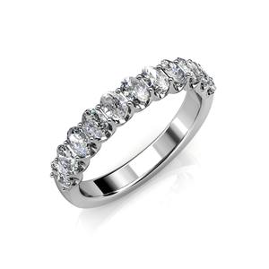 Bague d'anniversaire en or massif 14 carats taille ovale Moissanite diamant pour occasions spéciales et bijoux d'anniversaire - Product Image 3