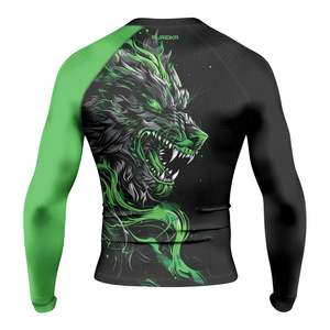 Long sleeve mma <b>bjj</b> <b>rashguard</b> quick dry stretch fabric custom logo martial arts grappling training top - Product Image 4