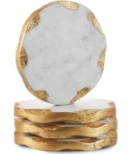 Handcrafted Wood Decorative <b>Mirror</b> with <b>Gold</b> Leaf Accents 5mm Thickness Luxury <b>Round</b> Barware Gift - Product Image 1