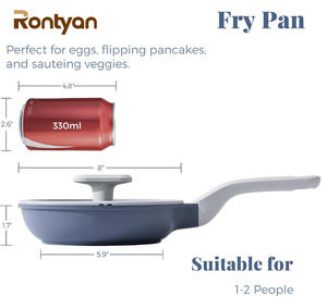 Recién llegados, juegos de utensilios de cocina de aluminio de inducción de cerámica azul moderna de alta calidad, sartenes antiadherentes para cocinar, sartenes para uso en la cocina - Product Image 2