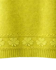 Suéter de Punto Jacquard Verde Lima Personalizado, Textura Floral, Cuello Redondo, Manga Larga, Jersey de Invierno para Mujer, Venta al Por Mayor Personalizada - Product Image 2