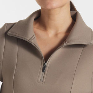 Sweat-shirt à col zippé 1/4 personnalisé avec logo brodé, manches longues, grammage lourd, pour l'automne, faible MOQ - Product Image 5