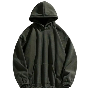 Sweat à capuche en molleton de coton mélangé épais pour hommes pull surdimensionné Basics personnalisable pour l'hiver vente en gros - Product Image 1