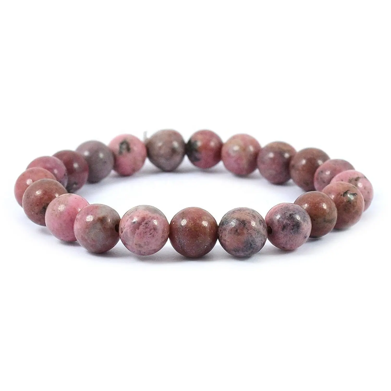 Dehnbare 8mm Naturstein perlen Rhodonit Amethyst Perlen Würfel Rosa Kristall Charm Armband Für Frauen Mädchen