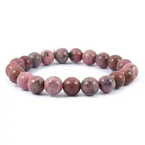 Rekbare 8Mm Natuursteen Kralen Rhodonite Amethist Kraal Kubus Roze Kristal Bedelarmband Voor Vrouwen Meisjes