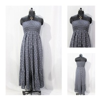 Nouvelle Arrivée Robe Longue Décontractée en Coton Tissé Lavable de Qualité Supérieure avec Taille Smockée et Ourlet Plissé Fournisseur Indien