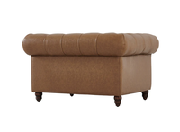 Silla de un asiento de cuero con mechones Chesterfield de gama alta moderna de estilo europeo, diseño japonés para sala de estar o muebles de hotel