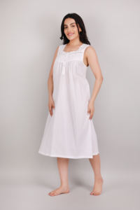 Fashionable <b>Long</b> Cotton Night Gown for Women Quick Dry Breathable Smooth All Season Elegant <b>Nighty</b> Nightdress Wholesale - Product Image 6